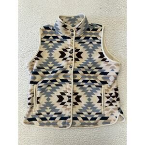 Shyanne Womens Southwestern Print Polar Fleece Vest Large